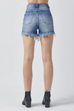 RISEN Raw Hem Asymmetrical Waist Denim Shorts - PD SECRET REALM