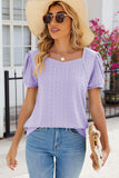 Eyelet Puff Sleeve T-Shirt - PD SECRET REALM