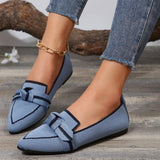 Bow Contrast Trim Point Toe Loafers - PD SECRET REALM