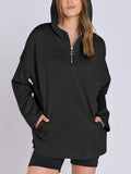 Quarter Zip Long Sleeve Hoodie - PD SECRET REALM