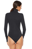 Ribbed Turtleneck Long Sleeve Bodysuit - PD SECRET REALM