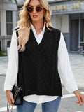 Cable Knit V-Neck Sweater Vest - PD SECRET REALM