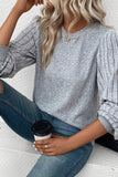 Ribbed Round Neck Long Sleeve Knit Top - PD SECRET REALM