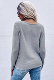 Perfee Twist Front Long Sleeve Waffle Knit Top - PD SECRET REALM