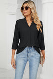 Eyelet Three-Quarter Sleeve Blouse - PD SECRET REALM