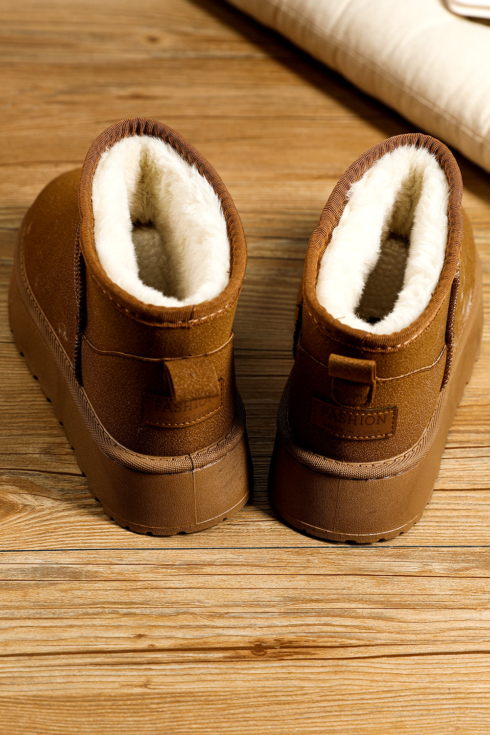 Chestnut Faux Fur Lined Suede Ankle Snow Boots