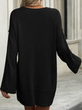 Round Neck Dropped Shoulder Sweater - PD SECRET REALM