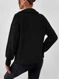 Honey Half Zip Dropped Shoulder Sweater - PD SECRET REALM