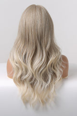 13*2" Lace Front Wigs Synthetic Long Wave 24" 150% Density in Medium Blonde Highlights