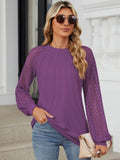 Round Neck Lace Long Sleeve Top - PD SECRET REALM