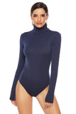 Ribbed Turtleneck Long Sleeve Bodysuit - PD SECRET REALM