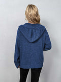 Button-Down Long Sleeve Hooded Sweater - PD SECRET REALM