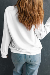 Beige Glitter Merry Graphic Crew Neck Sweatshirt