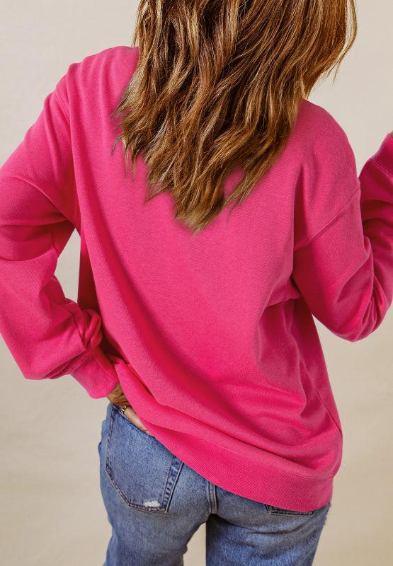 Heart Patch Long Sleeve Sweatshirt - PD SECRET REALM