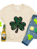 Lucky Clover Round Neck Short Sleeve T-Shirt - PD SECRET REALM