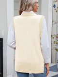 Buttoned Round Neck Sweater Vest - PD SECRET REALM