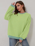 Lovelet Contrast Striped Long Sleeve Sweatshirt - PD SECRET REALM