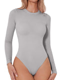 Round Neck Long Sleeve Bodysuit - PD SECRET REALM