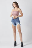 RISEN Raw Hem Asymmetrical Waist Denim Shorts - PD SECRET REALM