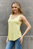 BOMBOM Criss Cross Front Detail Sleeveless Top in Butter Yellow - PD SECRET REALM