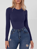 Round Neck Long Sleeve Bodysuit - PD SECRET REALM