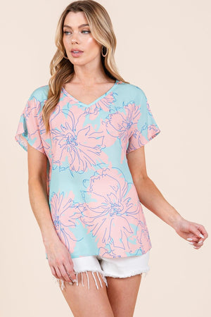 BOMBOM Floral Short Sleeve T-Shirt - PD SECRET REALM