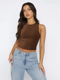 Round Neck Cropped Tank - PD SECRET REALM