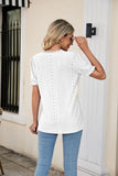 Eyelet Flounce Sleeve Scalloped V-Neck Top - PD SECRET REALM