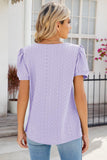 Eyelet Puff Sleeve T-Shirt - PD SECRET REALM