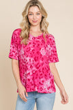 BOMBOM Leopard V-Neck Short Sleeve T-Shirt - PD SECRET REALM