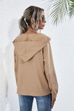 Buttoned Raglan Sleeve Hooded Blouse - PD SECRET REALM