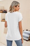 Eyelet Petal Sleeve V-Neck Knit Top - PD SECRET REALM