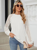 Round Neck Lace Long Sleeve Top - PD SECRET REALM