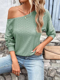 Eyelet Dropped Shoulder Blouse - PD SECRET REALM