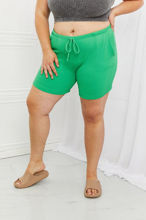 Blumin Apparel Too Good Full Size Ribbed Shorts in Green - PD SECRET REALM