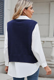 Cable-Knit V-Neck Sweater Vest - PD SECRET REALM