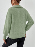 Honey Half Zip Dropped Shoulder Sweater - PD SECRET REALM