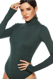 Ribbed Turtleneck Long Sleeve Bodysuit - PD SECRET REALM