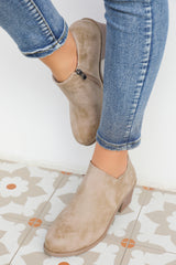 Philippine Gray Suede Ankle Boots