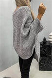 Round Neck Batwing Sleeve Sweater - PD SECRET REALM