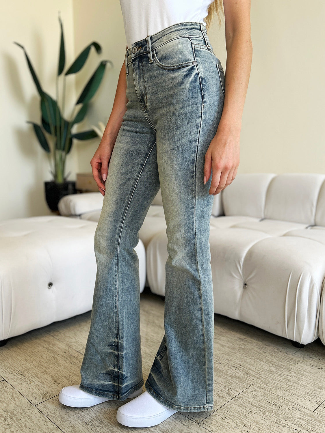 Full Size Mid Rise Flare Jeans