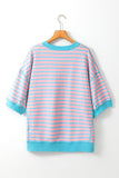 Boots Striped Round Neck Half Sleeve T-Shirt - PD SECRET REALM