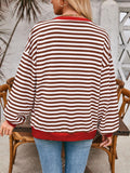 Lovelet Contrast Striped Long Sleeve Sweatshirt - PD SECRET REALM