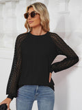 Round Neck Lace Long Sleeve Top - PD SECRET REALM