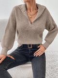 Honey Half Zip Dropped Shoulder Sweater - PD SECRET REALM