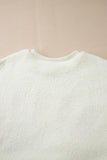 HOWDY Patched Round Neck Sherpa Sweatshirt - PD SECRET REALM