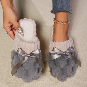 Bow Trim Contrast Slippers - PD SECRET REALM