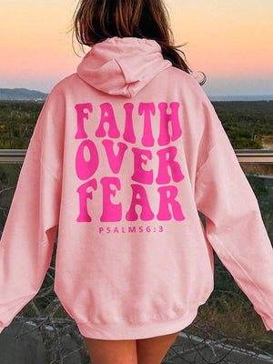 FAITH OVER FEAR Dropped Shoulder Hoodie - PD SECRET REALM