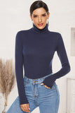 Ribbed Turtleneck Long Sleeve Bodysuit - PD SECRET REALM