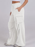 Elastic Waist Wide Leg Pants with Pockets - PD SECRET REALM